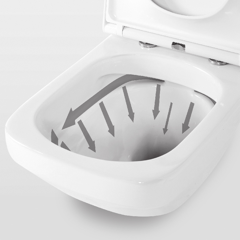 Vas WC suspendat GOODHOME Teesta, ceramica, 36.5 x 54.5 x 36 cm, capac SoftClose, alb