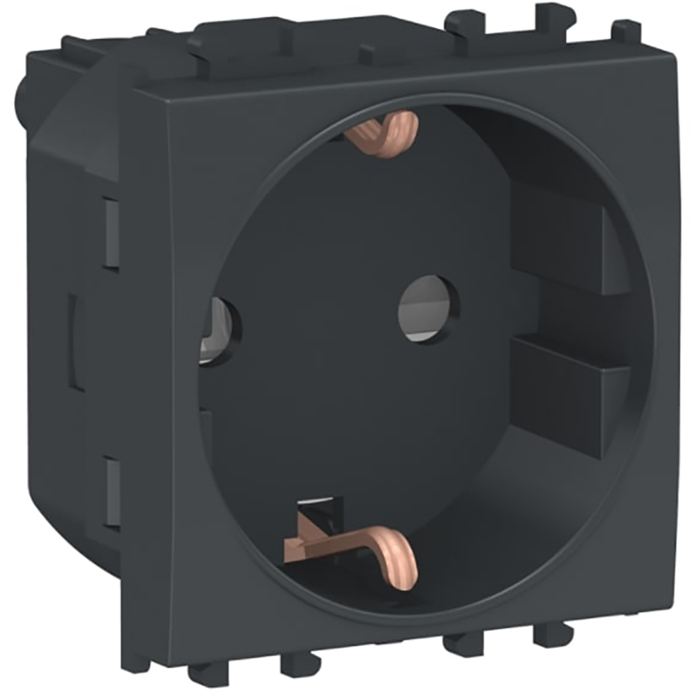 Priza SCHNEIDER ELECTRIC Easy Styl, 2P+E, 2 module, IP20, negru
