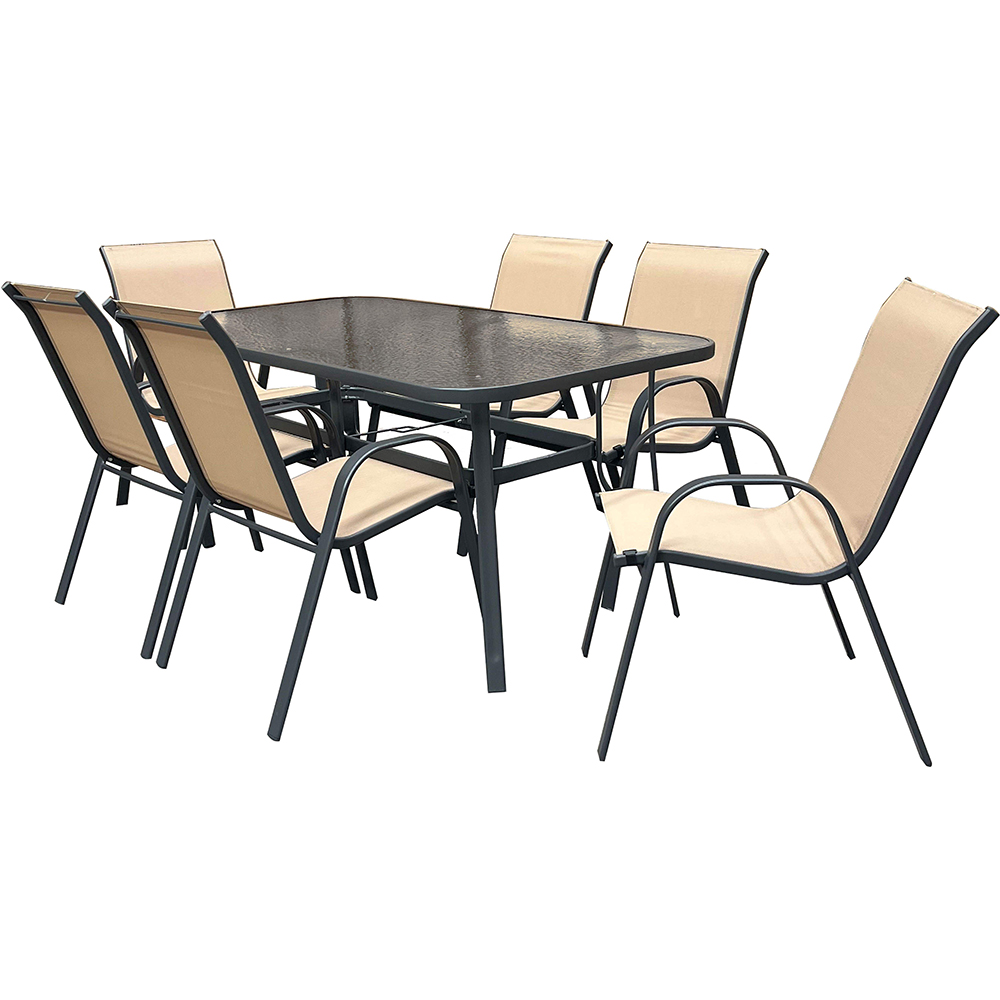 Scaun gradina, otel, 54 x 70 x 92 cm, maro taupe