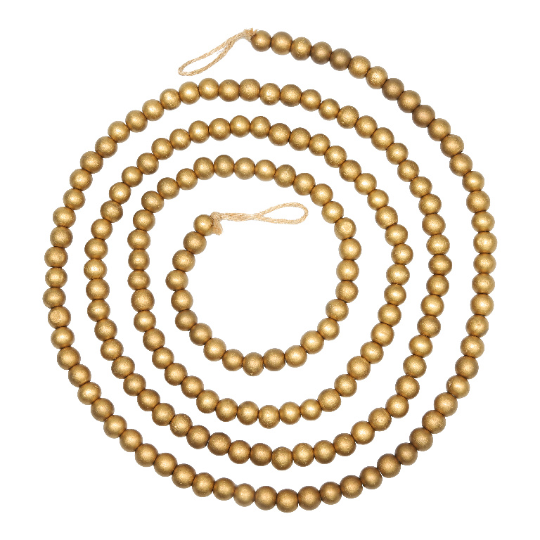 Ghirlanda margele brad, 2m, auriu