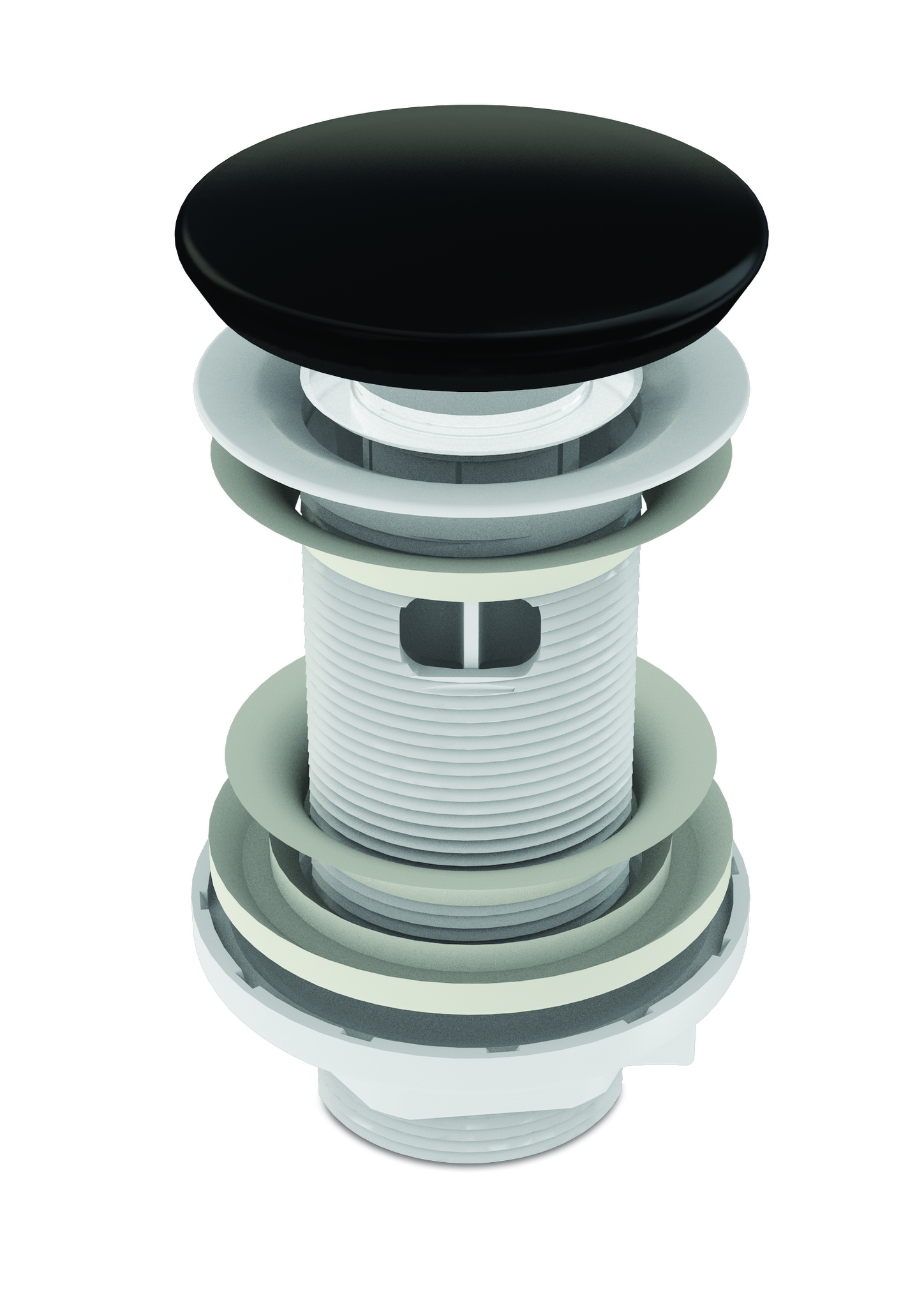 Ventil WIRQUIN quick-clack cu preaplin, dop ceramic, negru