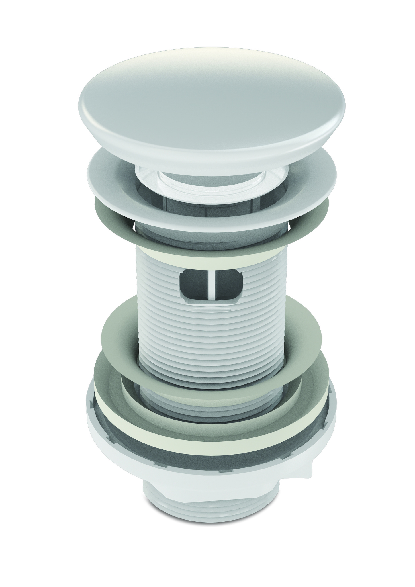 Ventil WIRQUIN quick-clack cu preaplin, dop ceramic, L 100 mm, alb