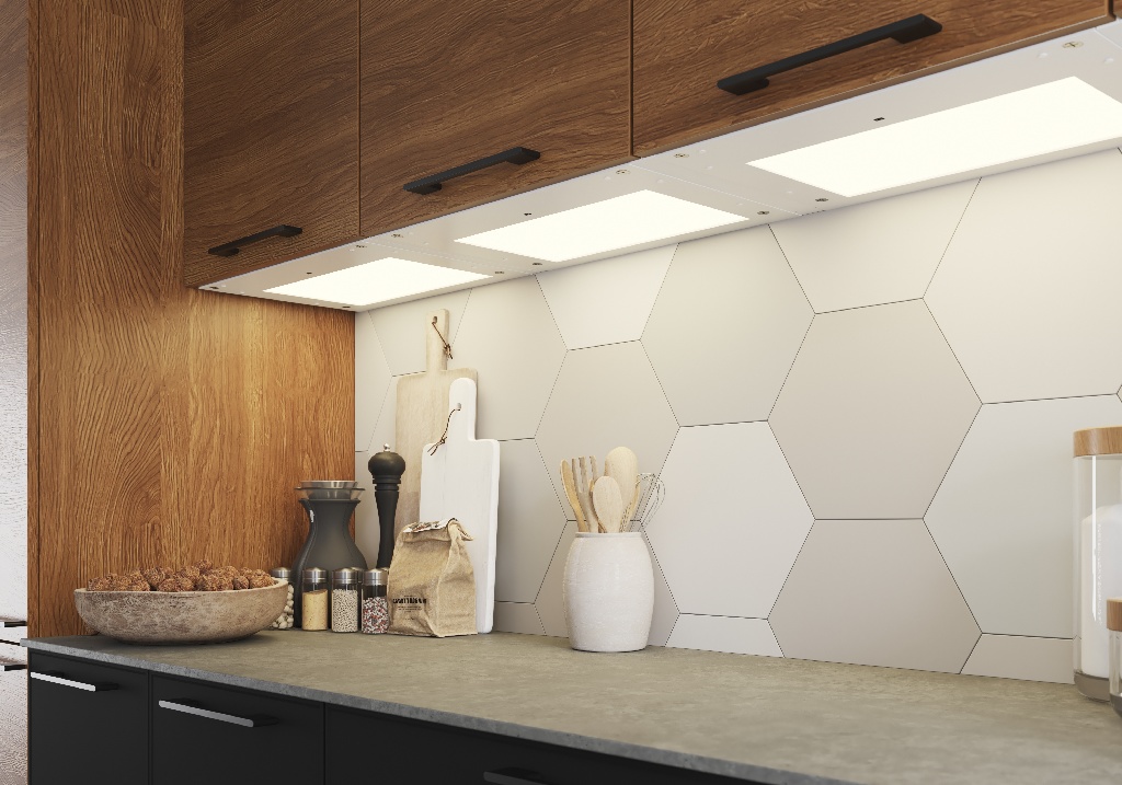 Lampa LED corp bucatarie GoodHome Carraway, 9W, 960lm, 50 cm, senzor miscare, alb