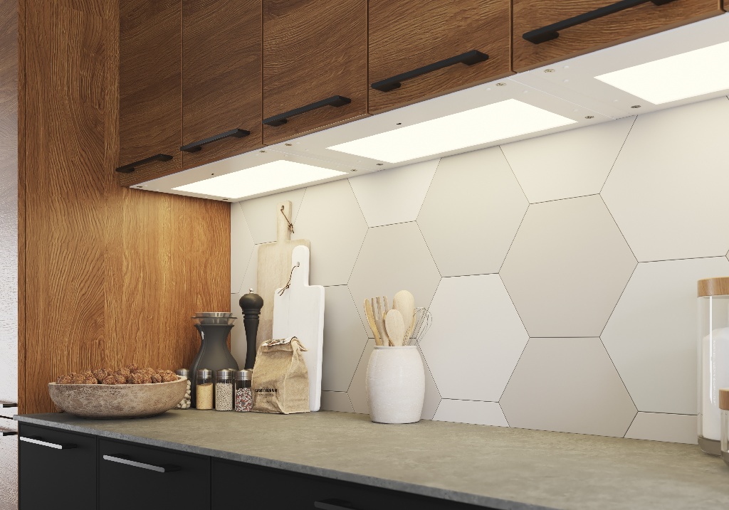 Lampa LED corp bucatarie GoodHome Carraway, 5W, 470lm, 30 cm, senzor miscare, alb