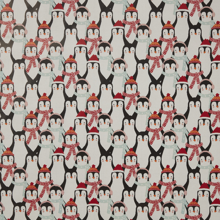 Hartie de imachetat cu Pinguini, 4 m, latime 70 cm, multicolor
