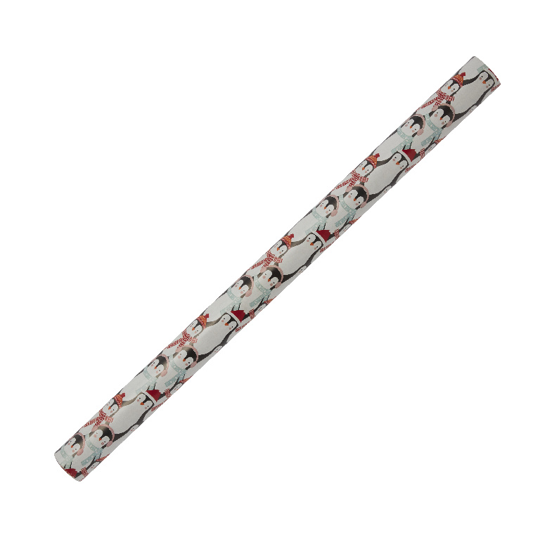 Hartie de imachetat cu Pinguini, 4 m, latime 70 cm, multicolor