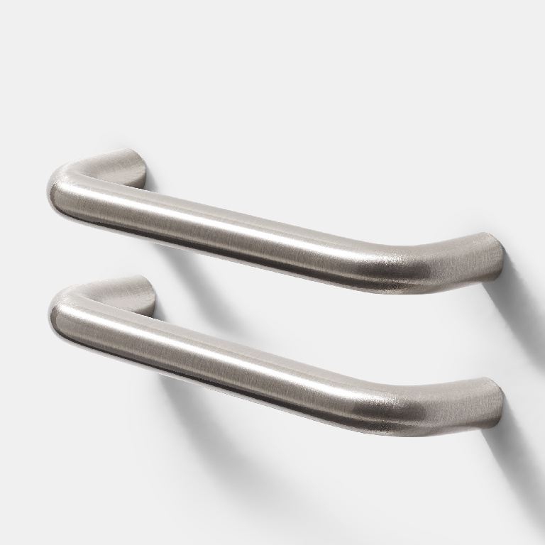 Set manere GOODHOME Gen, otel, 10.6 cm, argintiu, 2 bucati