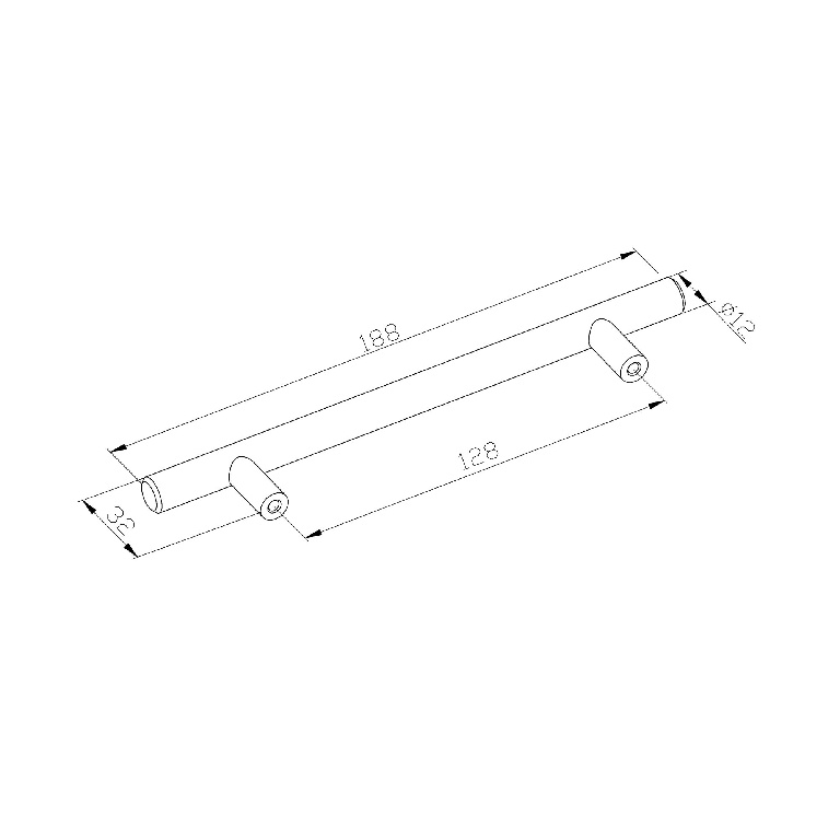 Set 2 manere tip bara pentru bucatarie GOODHOME Annatto,18.8 cm, otel, argintiu
