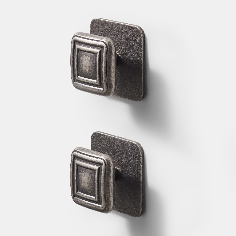 Set 2 manere tip buton pentru bucatarie GOODHOME Pindur, 4.5 cm, aliaj de zinc, argintiu