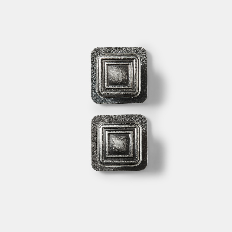 Set 2 manere tip buton pentru bucatarie GOODHOME Pindur, 4.5 cm, aliaj de zinc, argintiu
