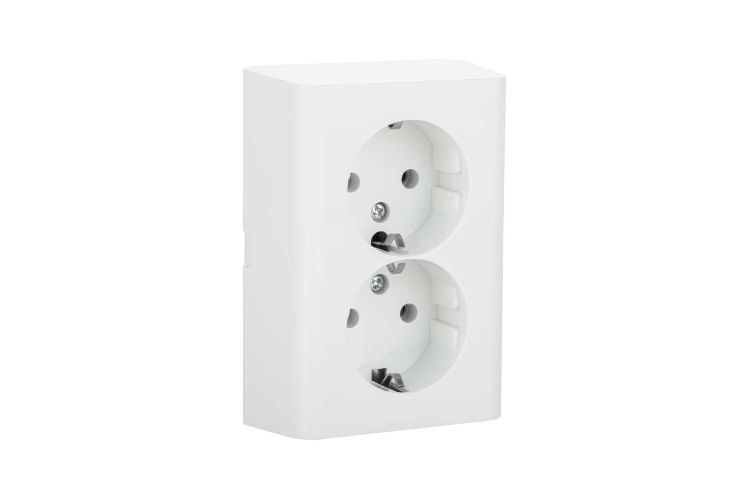 Priza Schuko dubla Ovivo Nivo, IP20, 16A, ABS, alb