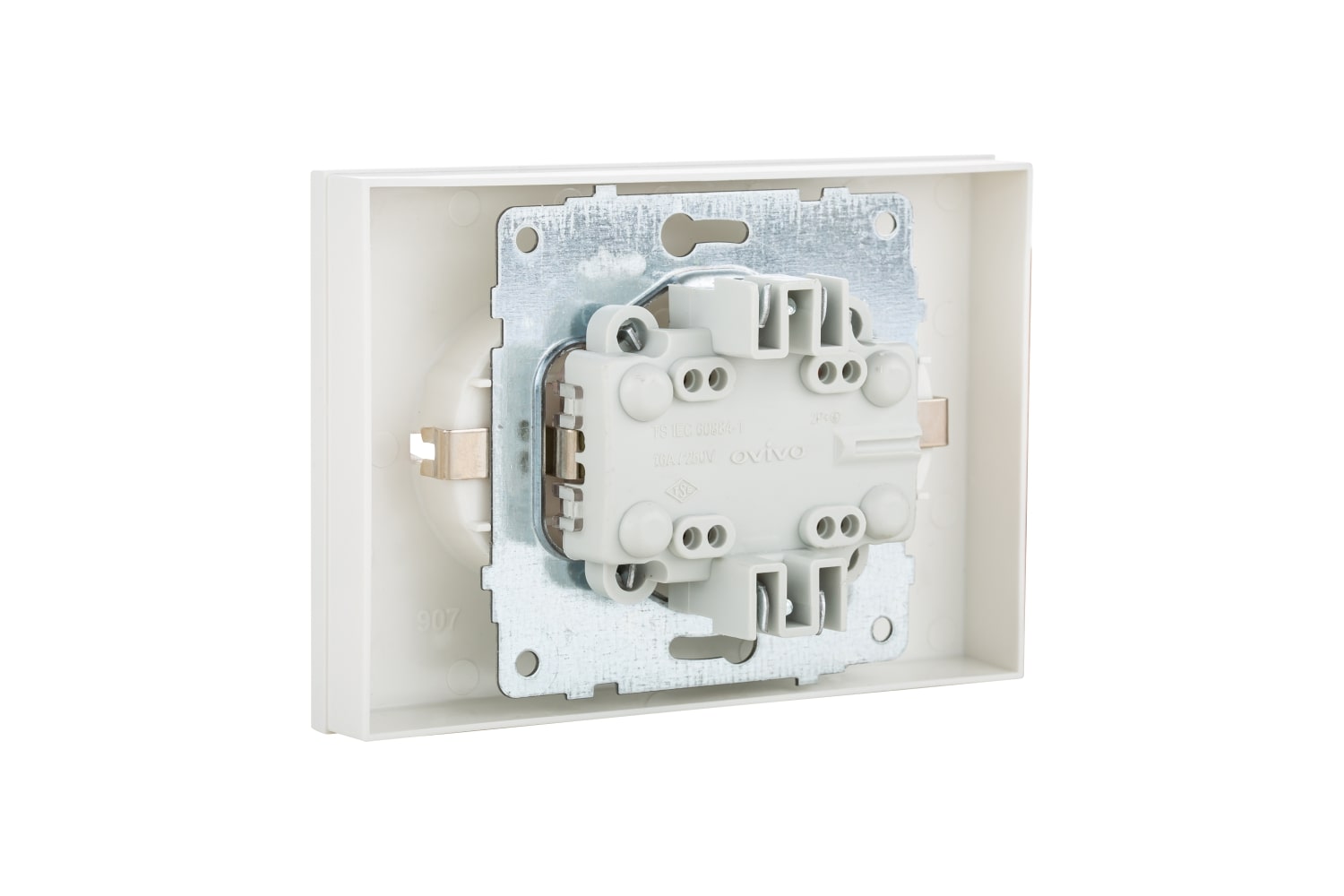 Priza Schuko dubla Ovivo Grano, IP20, 16A, ABS, alb
