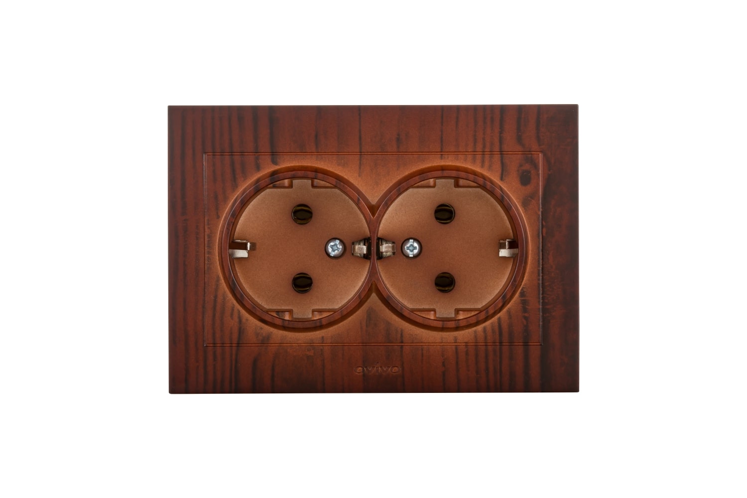 Priza Schuko dubla Ovivo, IP20, 16A, ABS, maro  