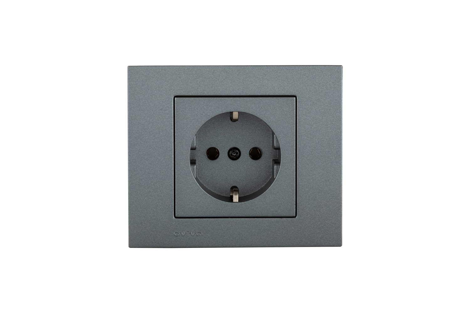 Priza Schuko Ovivo Grano, 16A, ABS, gri