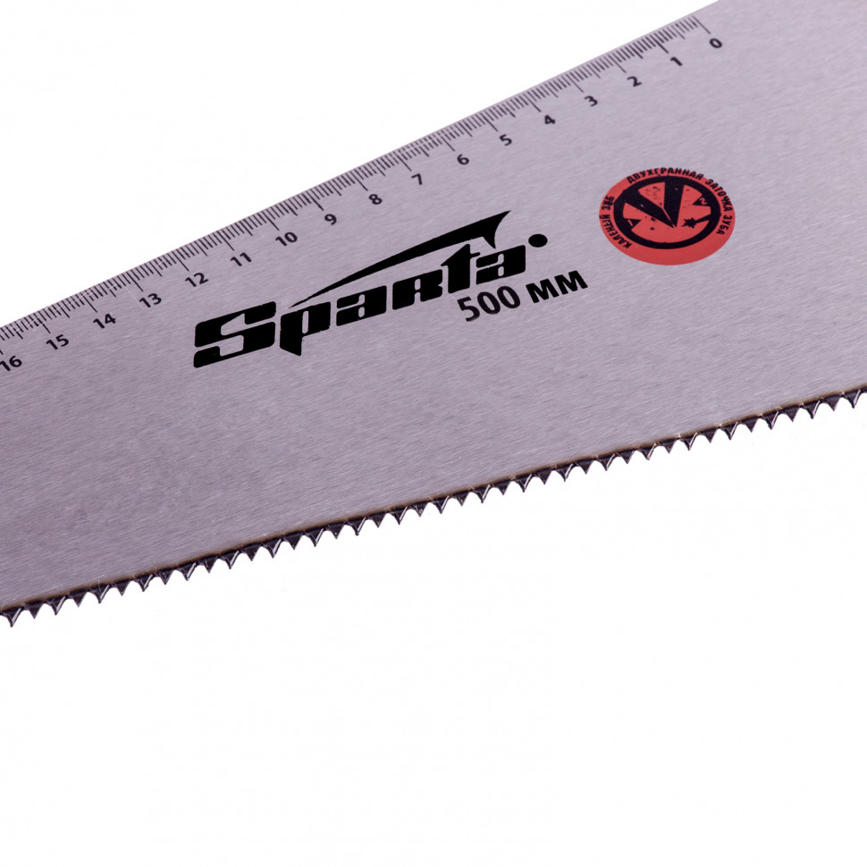 Fierastrau pentru lemn,  500 mm, 7-8 TPI, dinte 2D, dinte calit, rigla, maner cu insertie dubla  Sparta