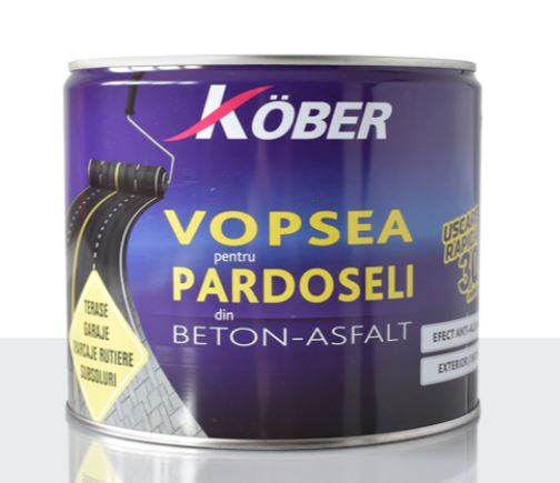 Vopsea pt Pardoseli din Beton Asfalt, 2.5L, Negru Kober