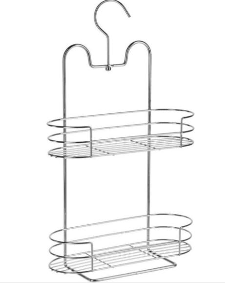 Etajera baie 5 FIVE SIMPLY SMART, 2 nivele, 25 x 10 x 42 cm, argintiu