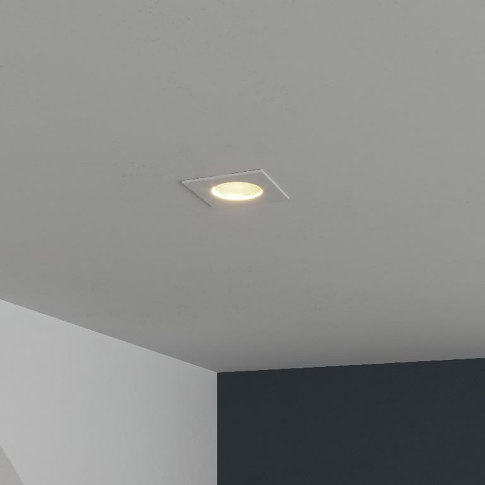 Rama pentru spot LED GOODHOME Ares, 8.5 x 8.5 cm, IP20, metal, alb