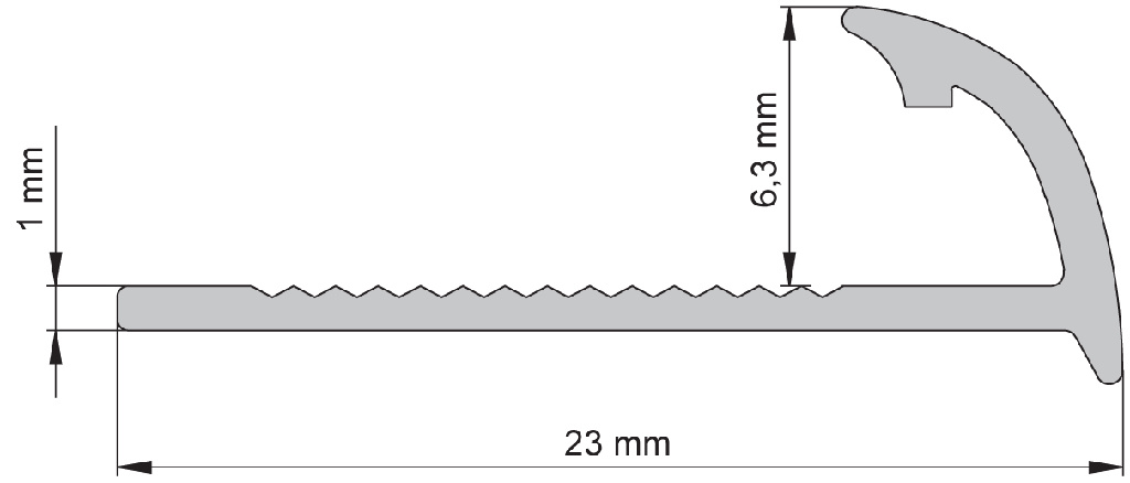 Profil PVC Exterior, Semirotund, 6mm