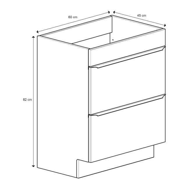 Masca lavoar GoodHome Imandra, 60 x 45 x 82 cm, negru