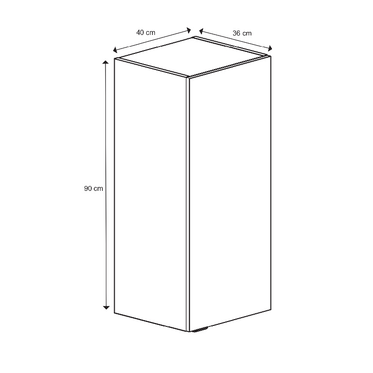 Dulap baie GoodHome Imandra, suspendat, 40 x 36 x 90 cm, albastru