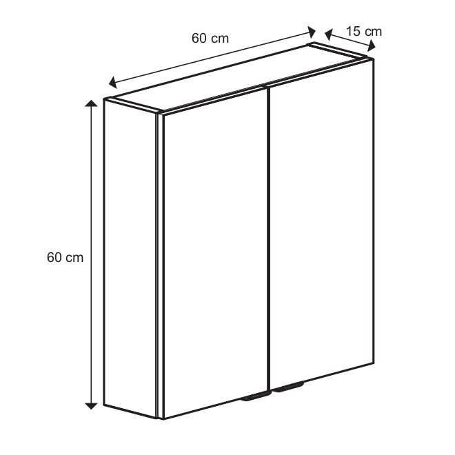 Dulap baie GoodHome Imandra, suspendat, 60 x 15 x 60 cm, negru
