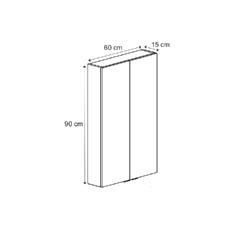 Dulap baie GoodHome Imandra, suspendat, 60 x 15 x 90 cm, negru