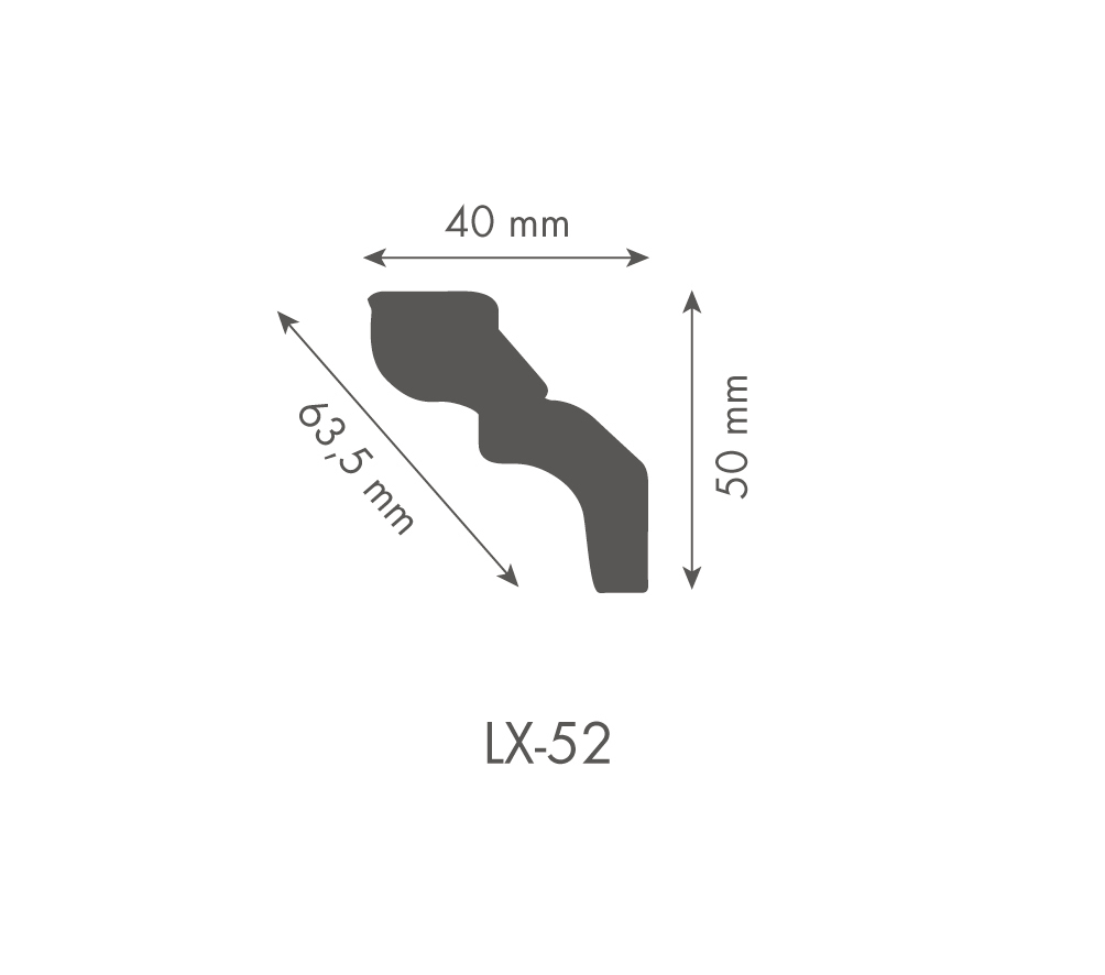 Bagheta decorativa DYNAMIC Lx52, 4.9 x 200 cm, 42 mm