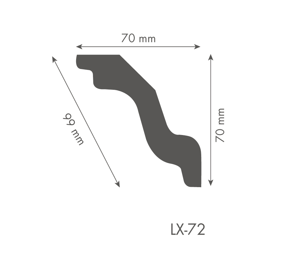 Bagheta decorativa DYNAMIC Lx72, 7 x 200 cm, 70 mm