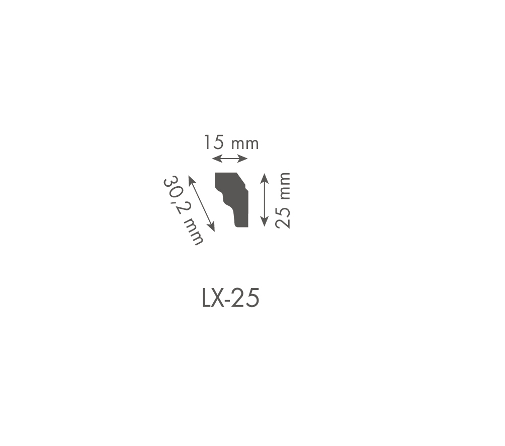 Bagheta decorativa DYNAMIC Lx25, 2.5 x 200 cm, 17 mm