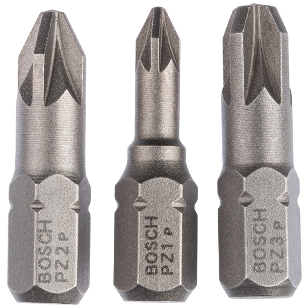 Set biti BOSCH, PZ1, PZ2, PZ3, 25mm, 3 bucati