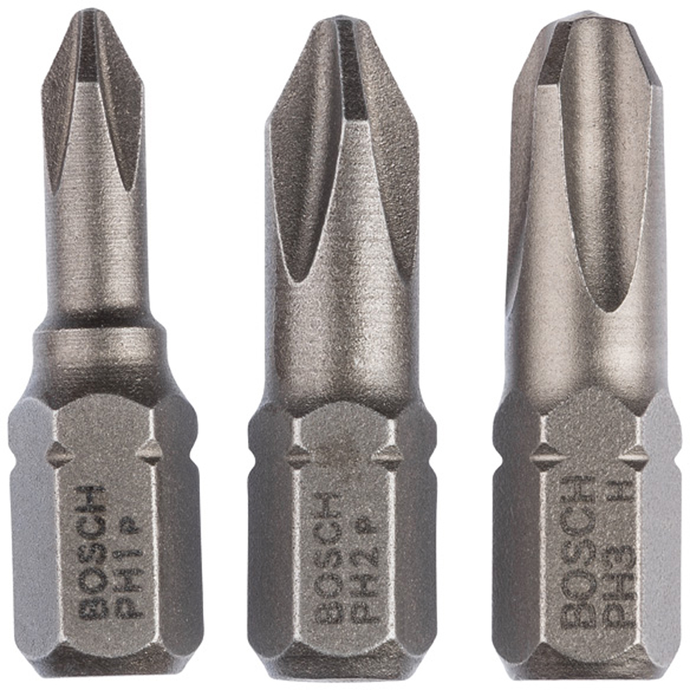 Set biti BOSCH, PZ1, PZ2, PZ3, 25mm, 3 bucati