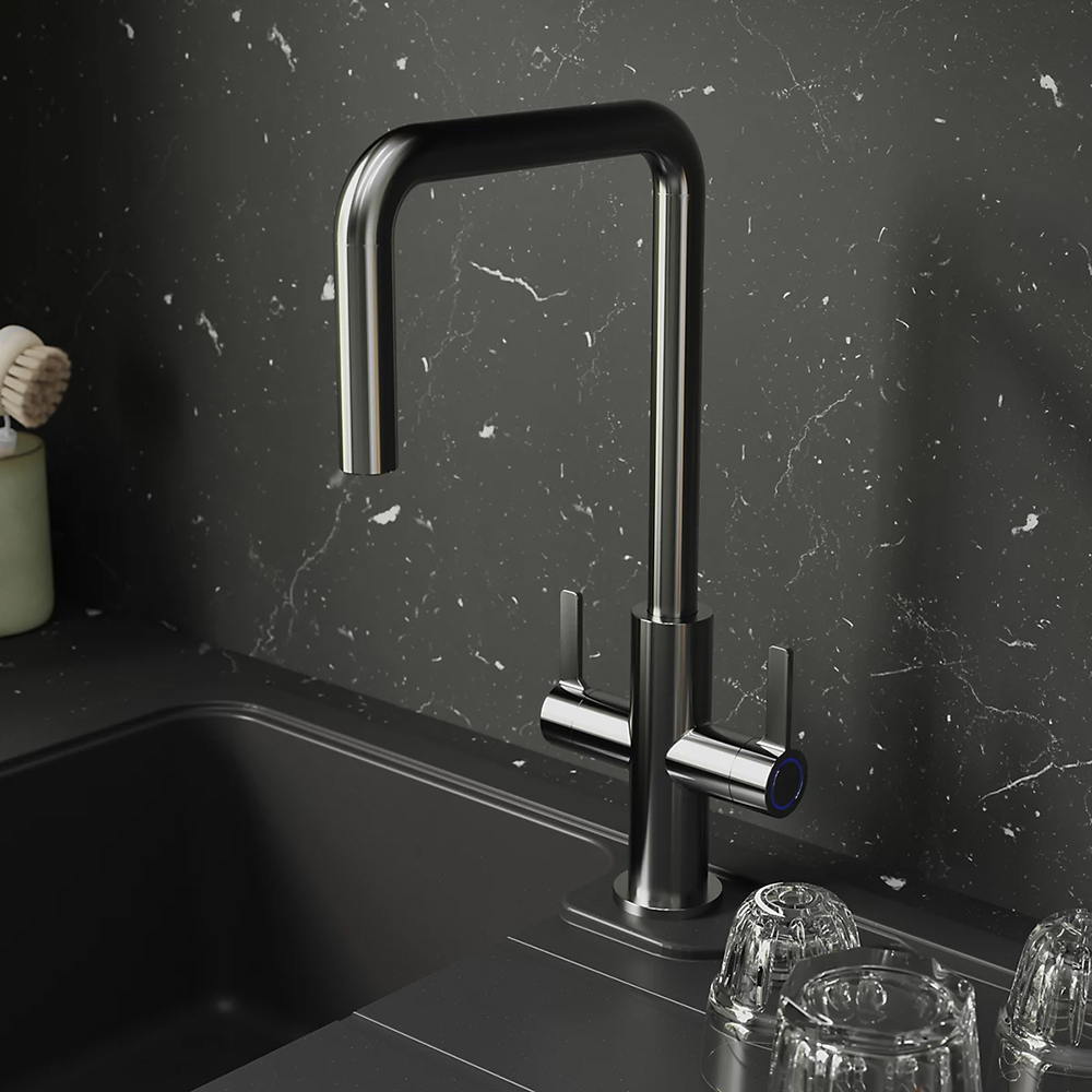 Baterie bucatarie GOODHOME Kamut, inox, crom