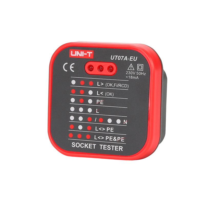 Tester priza, 8 conditii cablare, 6A  UNI-T UT07A-EU
