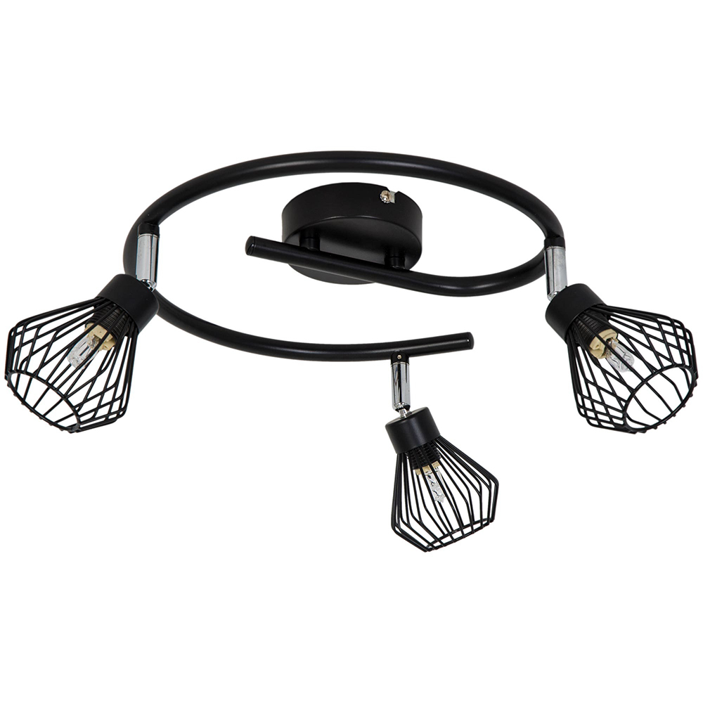 Spot triplu spirala GOODHOME Akiak, 7W, G9, negru