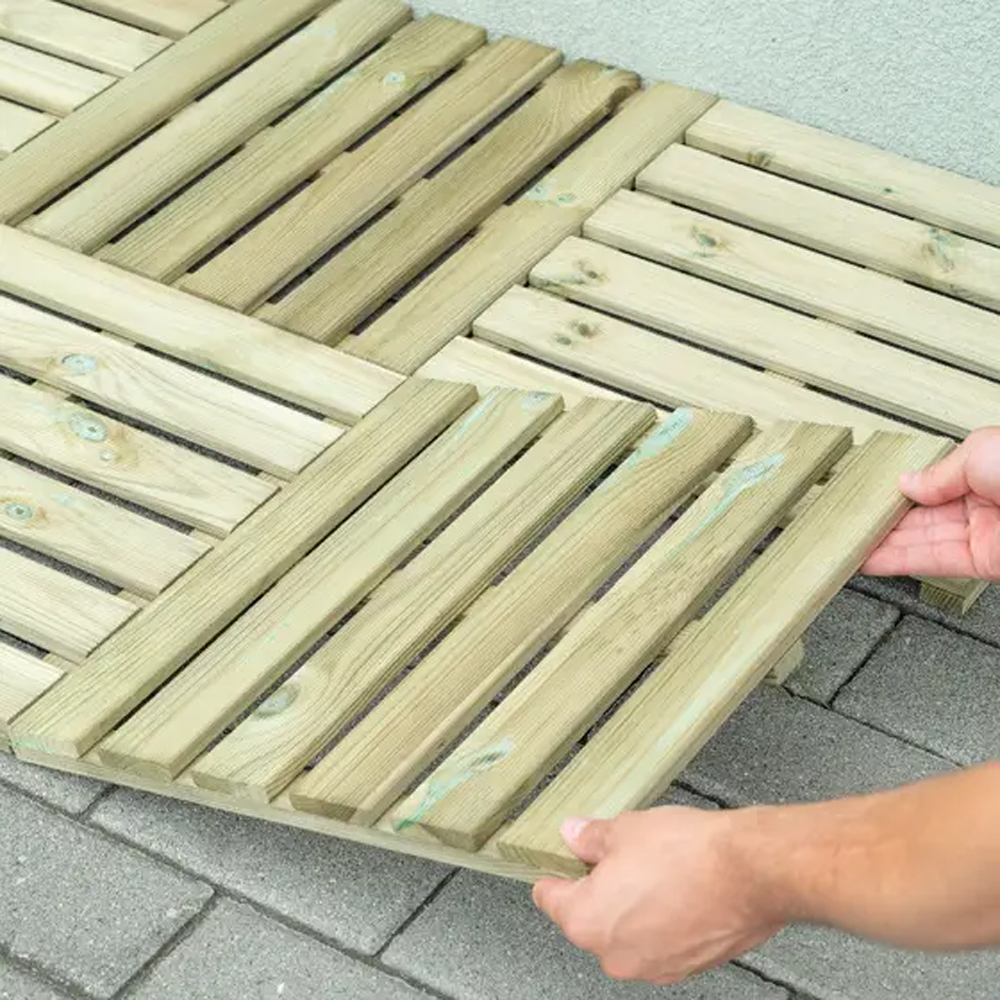 Pavaj Decking lemn pin OPP1 Ranco, 40 x 40 cm, maro