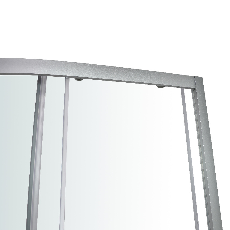 Cabina dus simpla, inalta, semirotunda, profil metalic, sticla securizata, 80 x 80 x 197 cm, alb