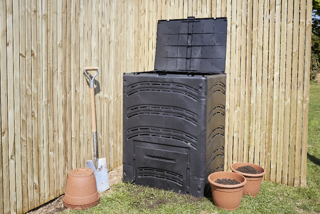 Lada compostor de gradina VERVE, 500 l, 60 x 80 x 100 cm, plastic termoformat, negru