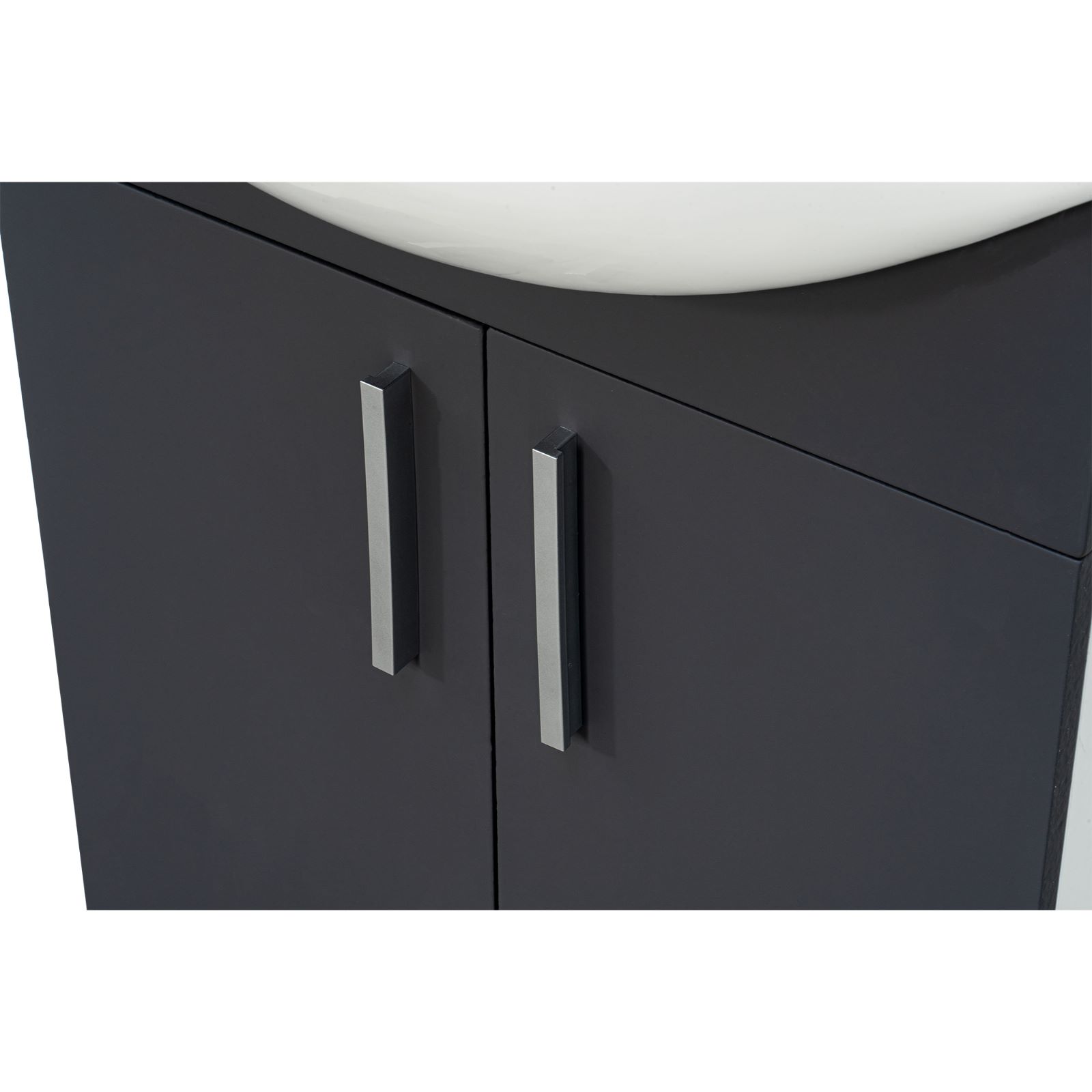 Set mobilier baie SANITOP Bella, cu oglinda, 55 cm, PAL, gri inchis