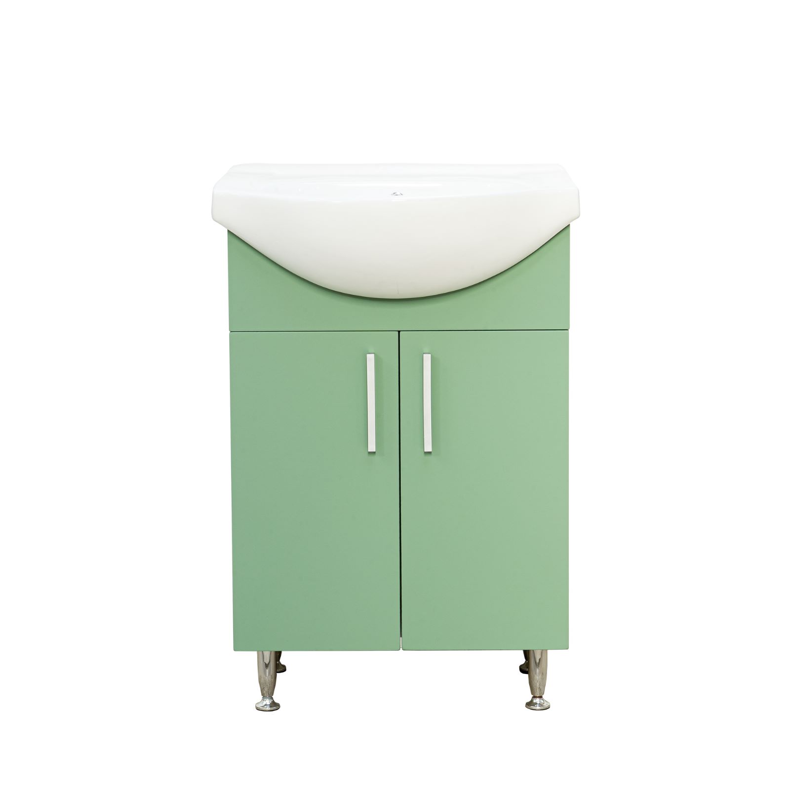 Set mobilier baie SANITOP Bella, cu oglinda, 55 cm, MDF, verde