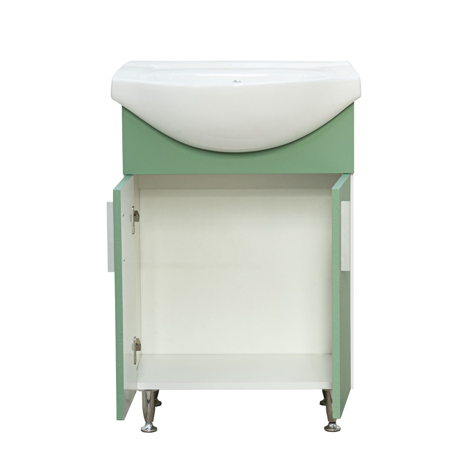 Set mobilier baie SANITOP Bella, cu oglinda, 55 cm, MDF, verde