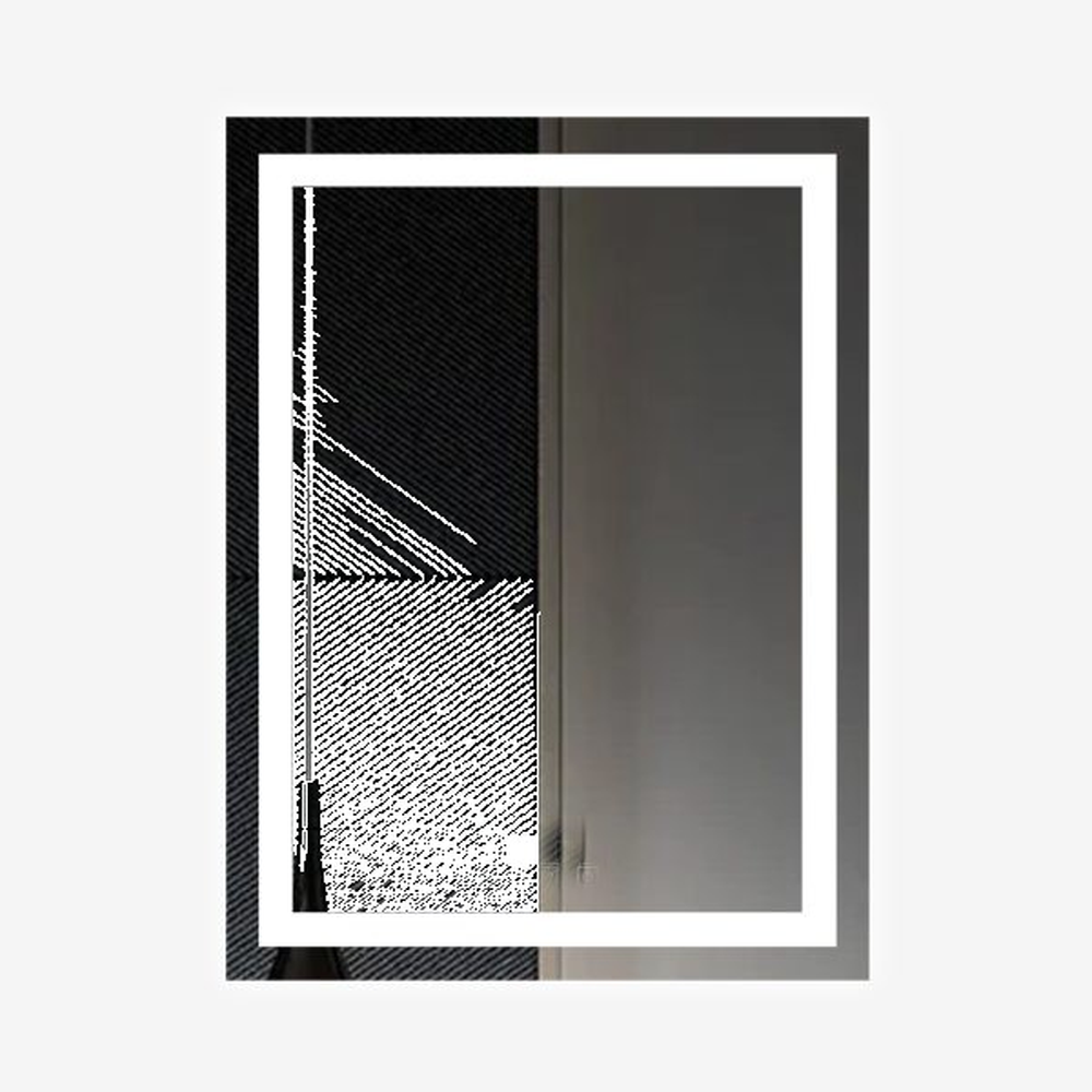 Oglinda baie WoodArt, dreptunghiulara, 60 x 80 cm, iluminare LED