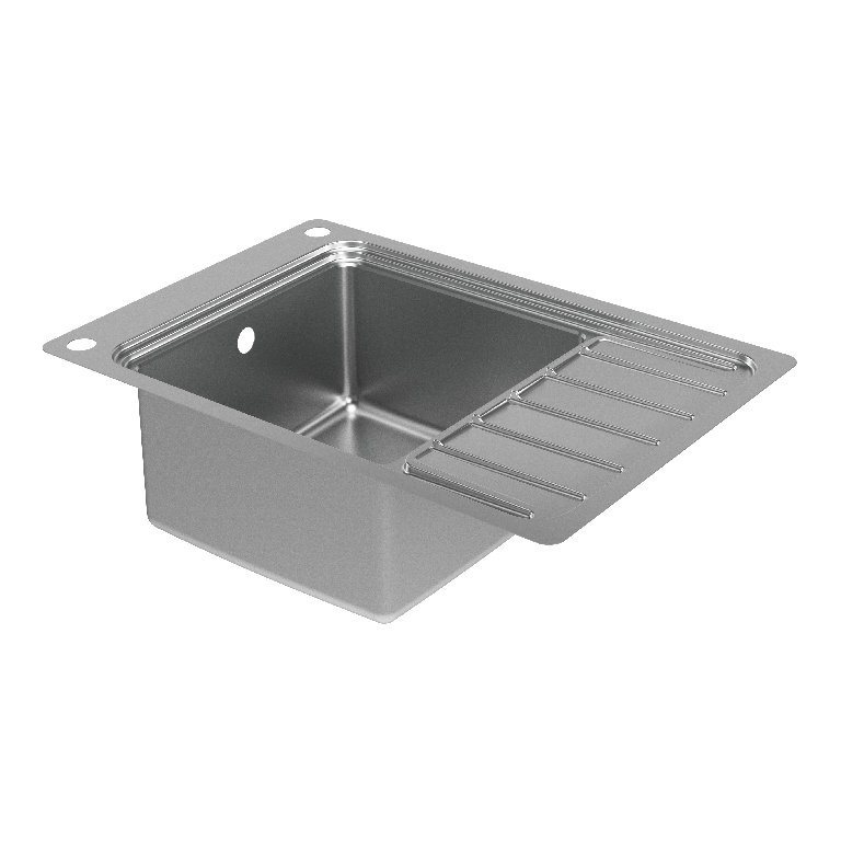 Chiuveta bucatarie GoodHome Romesco, 1 cuva, picurator reversibil, inox, accesorii, argintiu