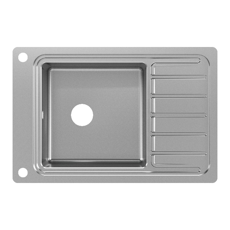 Chiuveta bucatarie GoodHome Romesco, 1 cuva, picurator reversibil, inox, accesorii, argintiu