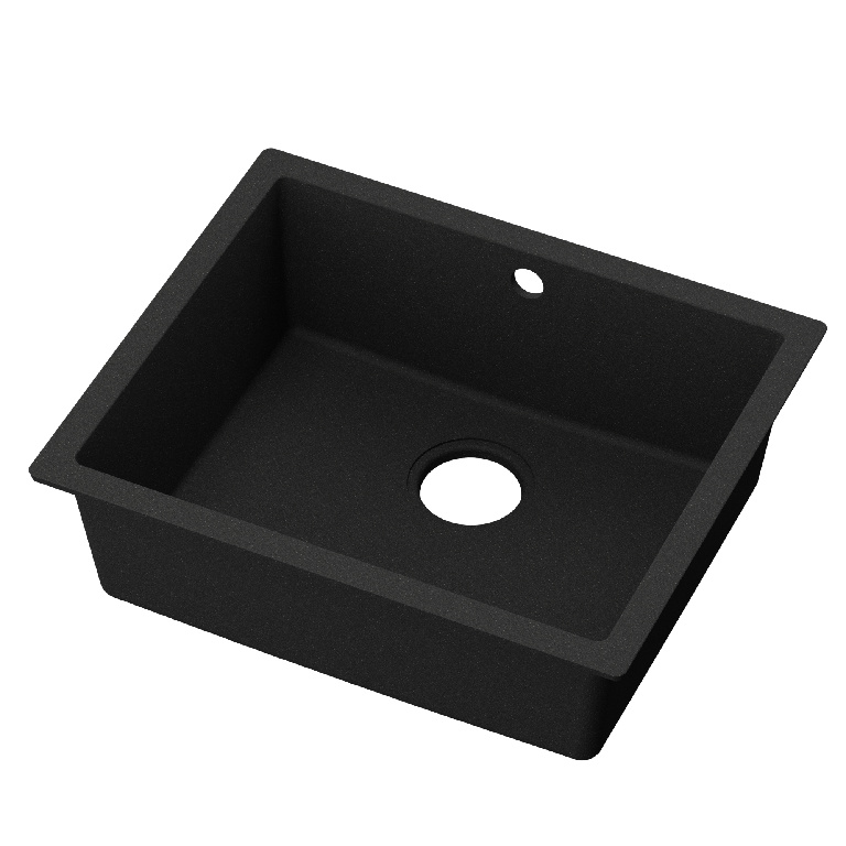 Chiuveta bucatarie GoodHome Sorel, 1 cuva, compozit quartz, negru