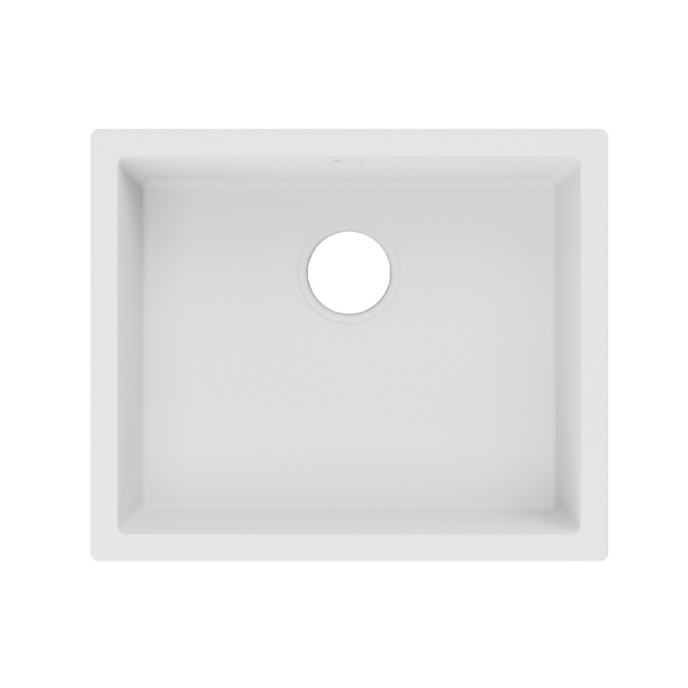 Chiuveta bucatarie GoodHome Sorel, 1 cuva, compozit quartz, alb