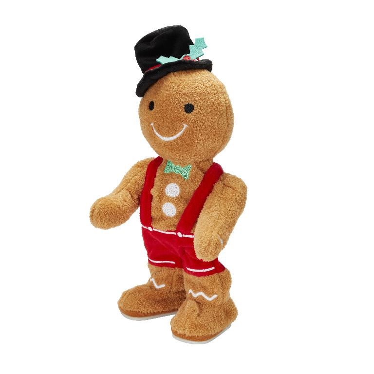 Jucarie Om de Turta Dulce, 37 cm, danseaza si canta, pe baterie, plus, multicolor