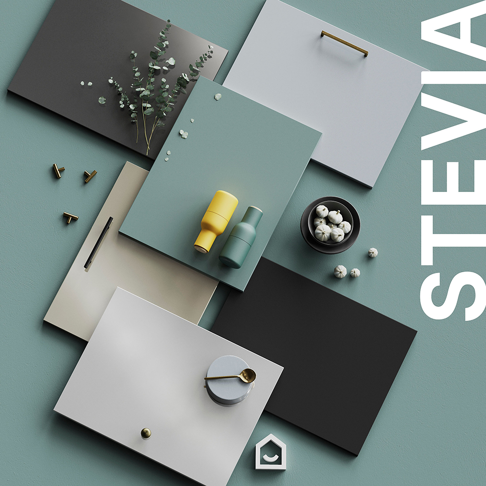 Front usa bucatarie GoodHome Stevia, 60x45 cm, verde