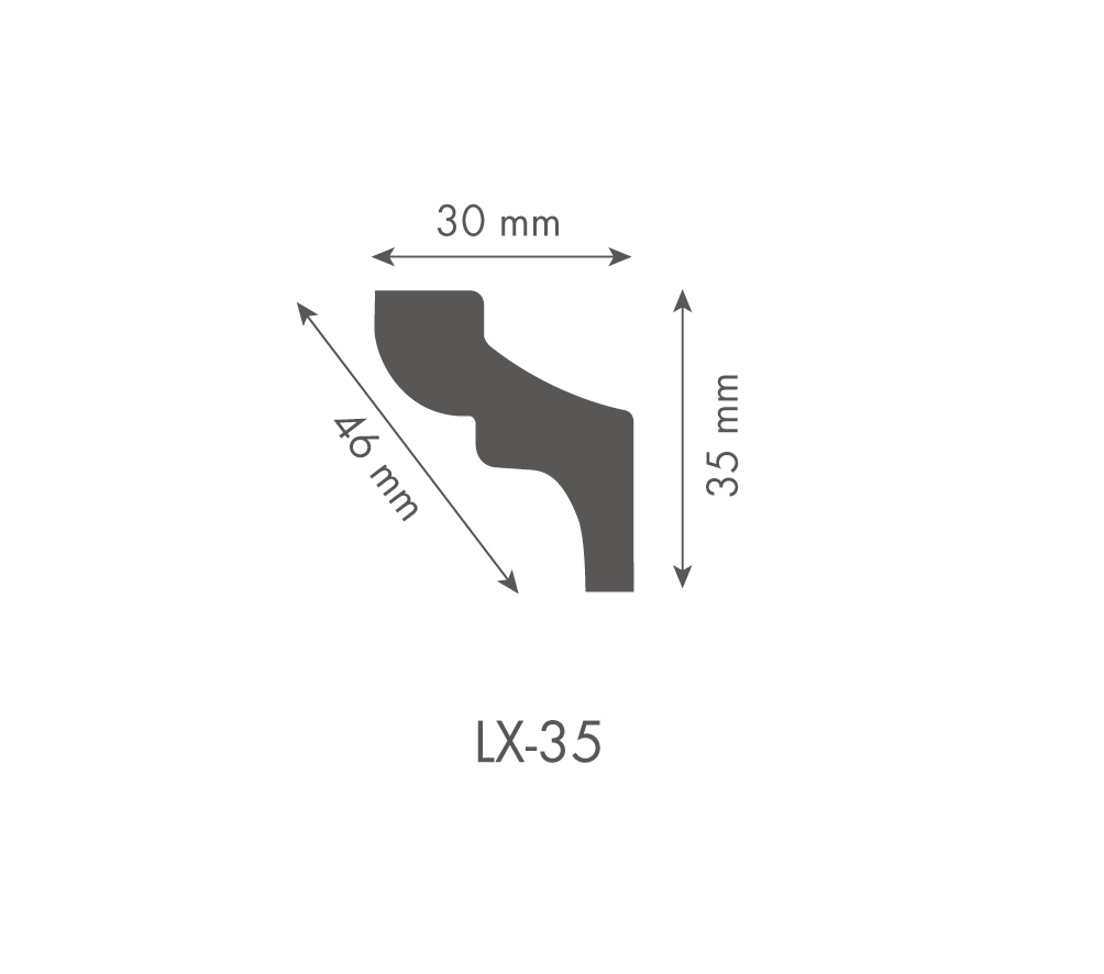 Bagheta decorativa DYNAMIC Bg Lx35, 3.3 x 200 cm, 33 mm