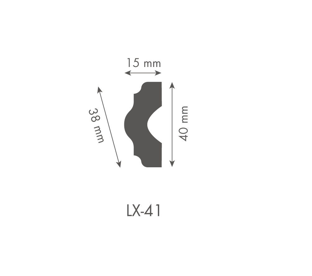 Bagheta decorativa DYNAMIC Bg Lx41, 3.8 x 200 cm, 16 mm